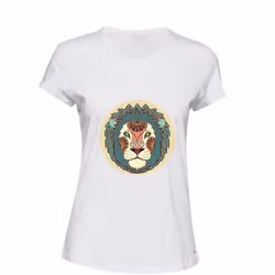 Lion Head Leo King Jungle Zodiac Horoscope White Ladies Women T Shirt Tee Top - M