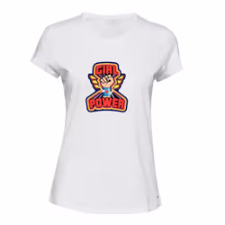 Girl Power Wonder Hand Woman Sign Pop Art White Ladies Women T Shirt Tee Top - M