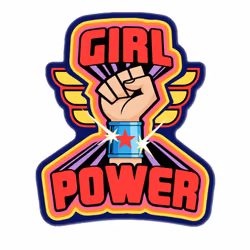 Girl Power Wonder Hand Woman Sign Pop Art White Ladies Women T Shirt Tee Top - L
