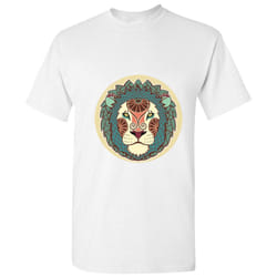 Lion Head Leo King of the Jungle Zodiac Horoscope White Men T Shirt Tee Top - 4XL