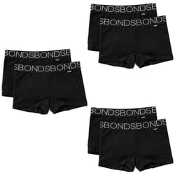 6x Bonds Stretchies Shortie Girls Black Underwear Netball Knickers UXVD2A Bulk - 8-10