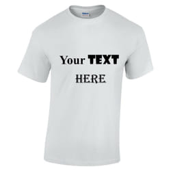 Personalised Customised Mens Custom Printed T-Shirt Text Printing Tee Top - White, S