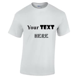 Personalised Customised Mens Custom Printed T-Shirt Text Printing Tee Top - White, M