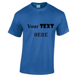 Personalised Customised Mens Custom Printed T-Shirt Text Printing Tee Top - Blue, M