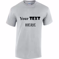 Personalised Customised Mens Custom Printed T-Shirt Text Printing Tee Top - Grey, S