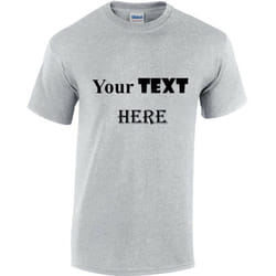 Personalised Customised Mens Custom Printed T-Shirt Text Printing Tee Top - Grey, S