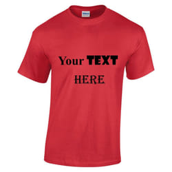 Personalised Customised Mens Custom Printed T-Shirt Text Printing Tee Top - Red, L