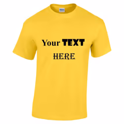 Personalised Customised Mens Custom Printed T-Shirt Text Printing Tee Top - Yellow, M