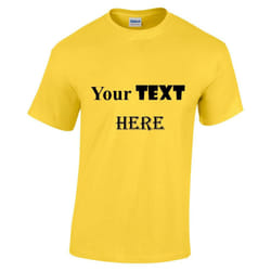 Personalised Customised Mens Custom Printed T-Shirt Text Printing Tee Top - Yellow, L