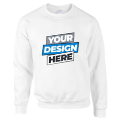 Personalised Mens Custom Printed White Sweater Jumper Sweatshirt Logo Printing - S