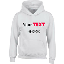 Personalised Mens Custom Printed Hoodie Hooded Sweatshirt Text Word Printing - White, 2XL