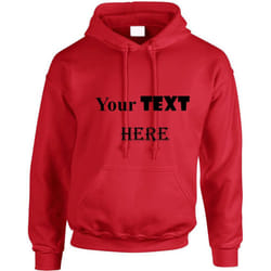 Personalised Mens Custom Printed Hoodie Hooded Sweatshirt Text Word Printing - Red, M