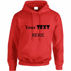 Personalised Mens Custom Printed Hoodie Hooded Sweatshirt Text Word Printing - Red, 3XL