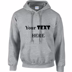 Personalised Mens Custom Printed Hoodie Hooded Sweatshirt Text Word Printing - Grey, 4XL