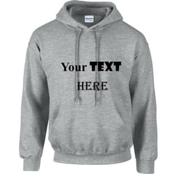 Personalised Mens Custom Printed Hoodie Hooded Sweatshirt Text Word Printing - Grey, 4XL