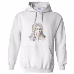 Sir Isaac Newton Portrait Art Science Mens White Hoodie Hooded Sweat Sweater - M