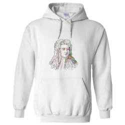Sir Isaac Newton Portrait Art Science Mens White Hoodie Hooded Sweat Sweater - 3XL