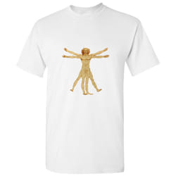 The Vitruvian Man Leonardo Da Vinci Science Men White Classic T Shirt Tee Tops - S