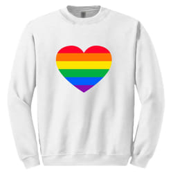 LGBTQ Colourful Rainbow Gay Pride Love Heart Mens Sweater Jumper Sweatshirt - XL