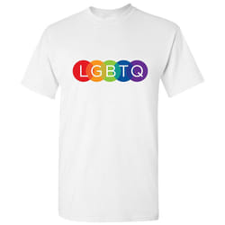 LGBTQ Flag Colourful Rainbow Gay Pride Lesbian Art Men White T Shirt Tee Top - XL