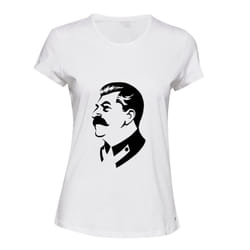 Joseph Stalin Soviet Union Russian Socialist Ladies Women White T Shirt Tee Top - M