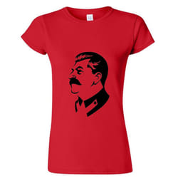 Joseph Stalin Soviet Union Russian Socialist Ladies Women Red T Shirt Tee Top - XL