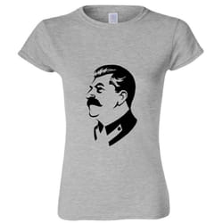Joseph Stalin Soviet Union Russian Socialist Ladies Women Grey T Shirt Tee Top - S