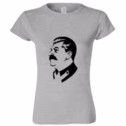 Joseph Stalin Soviet Union Russian Socialist Ladies Women Grey T Shirt Tee Top - XL