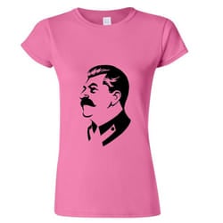 Joseph Stalin Soviet Union Russian Socialist Ladies Women Pink T Shirt Tee Top - M