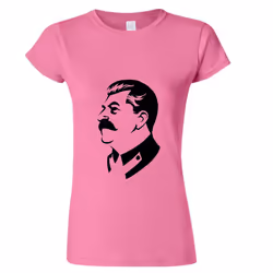 Joseph Stalin Soviet Union Russian Socialist Ladies Women Pink T Shirt Tee Top - 2XL