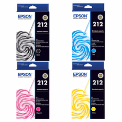 Epson 212 Black Cyan Yellow Magenta 4 Ink Cartridge Toner Value Pack