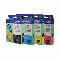 Brother LC231 Black Cyan Magenta Yellow 4 Ink Cartridge Toner Value Pack