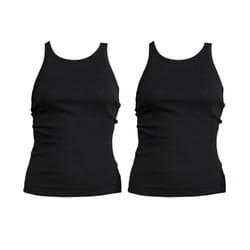2 Packs Bonds Womens Organic Chesty Singlet Tank Top Underwear Black WTHY - 16