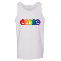 LGBTQ Flag Colourful Rainbow Gay Pride Mens White Tank Top Singlet T Shirt - XL