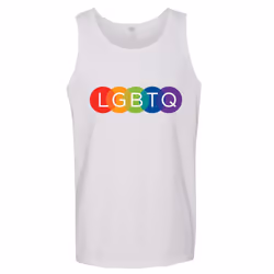 LGBTQ Flag Colourful Rainbow Gay Pride Mens White Tank Top Singlet T Shirt - 2XL