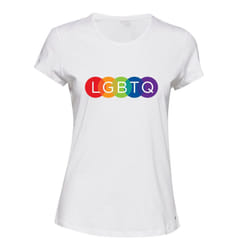 LGBTQ Flag Colourful Rainbow Gay Pride Ladies Womens White T-Shirt Tee Tops - XL