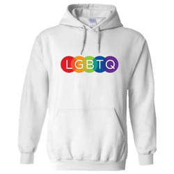 LGBTQ Flag Colourful Rainbow Gay Pride Lesbian White Hoodie Mens Hooded Sweater - 4XL