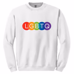 LGBTQ Flag Colourful Rainbow Gay Pride White Sweater Mens Sweatshirt Jumper - S