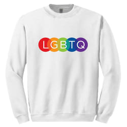 LGBTQ Flag Colourful Rainbow Gay Pride White Sweater Mens Sweatshirt Jumper - S