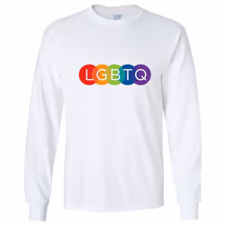 LGBTQ Flag Colourful Rainbow Gay Pride Lesbian Long Sleeve Men White T-Shirt Tee Top - S