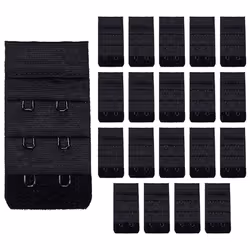 20 Pack Triumph 2 Hook Bra Band Extender Extension Clip On Band Strap Black Bulk
