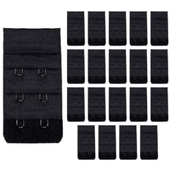 20 Pack Triumph 2 Hook Bra Band Extender Extension Clip On Band Strap Black Bulk