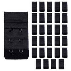 30 Pack Triumph 2 Hook Bra Band Extender Extension Clip On Band Strap Black Bulk
