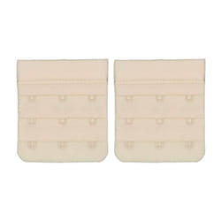 2x Triumph 3 Hook Bra Extender Extension Band Fastener Clip On Strap Beige