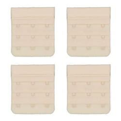 4x Triumph 3 Hook Bra Extender Extension Band Fastener Clip On Strap Beige Bulk