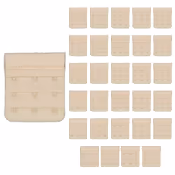 30 Pack Triumph 3 Hook Bra Band Extender Extension Clip On Band Strap Beige Bulk