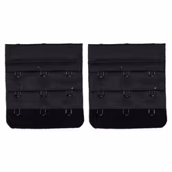 2x Triumph 3 Hook Bra Extender Extension Band Fastener Clip On Strap Black