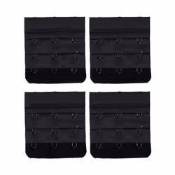 4x Triumph 3 Hook Bra Extender Extension Band Fastener Clip On Strap Black Bulk