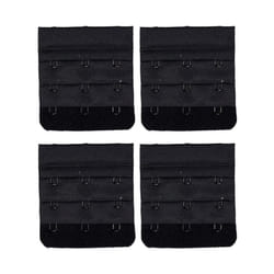 4x Triumph 3 Hook Bra Extender Extension Band Fastener Clip On Strap Black Bulk