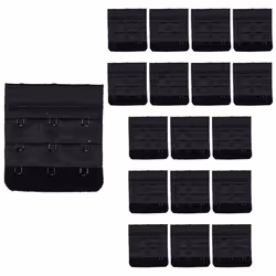 18 Pack Triumph 3 Hook Bra Band Extender Extension Clip On Band Strap Black Bulk